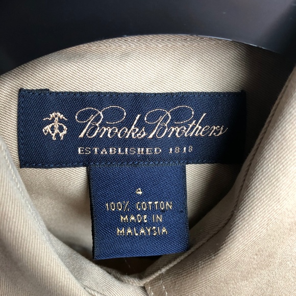 Brooks Brothers Khaki Safari Shirt Dress Size 4 - Picture 3 of 4